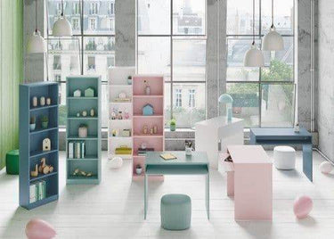 Mila Aqua Green Tall Bookcase: Elegant 5-Shelf Storage for Modern Living Spaces - UK Luxury Furniture